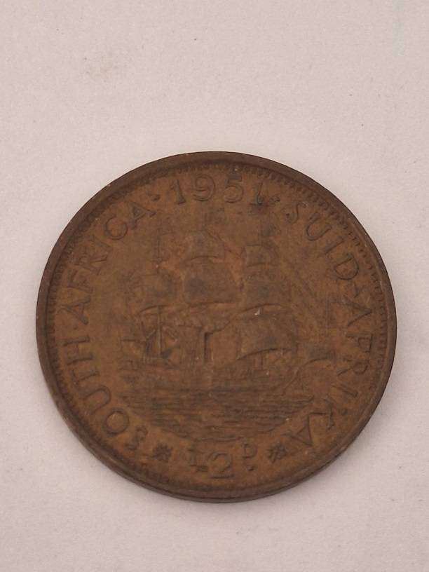 South Africa 1951 half penny