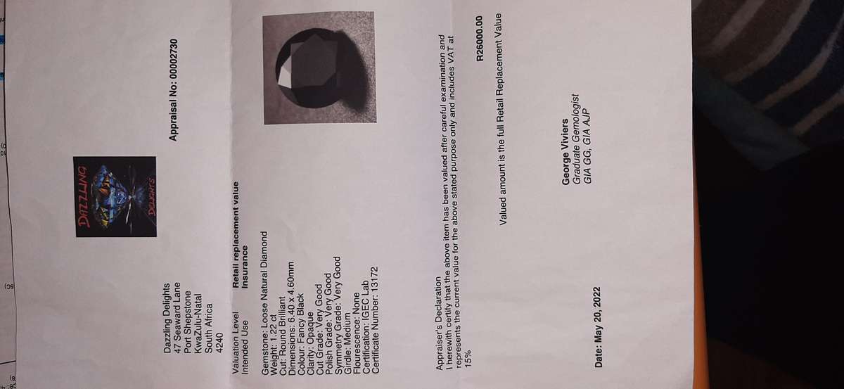 Natural black diamond