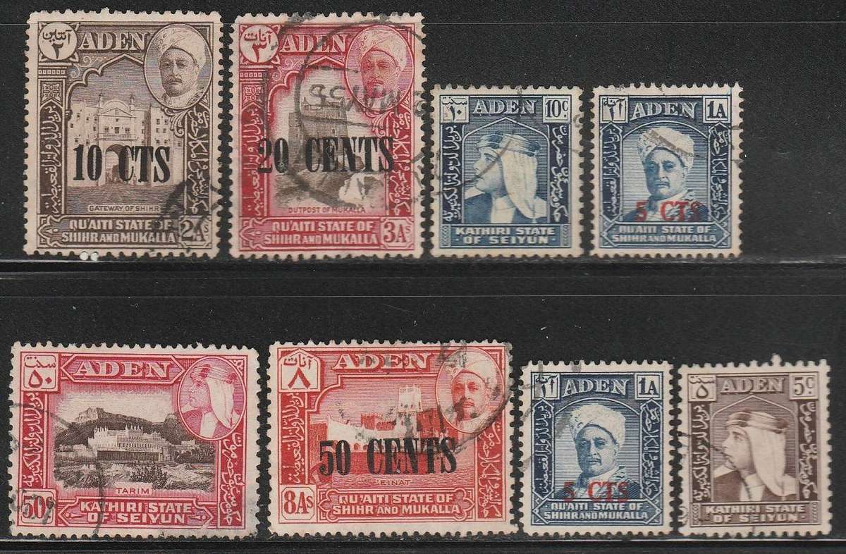 Aden small lot includes overprints as scan