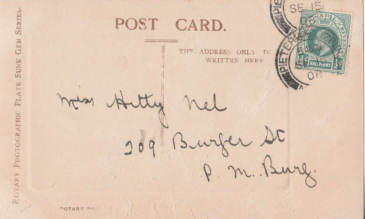 Postcard Actresses La Milo Posted Pietermaritzburg Sept 15 08 as scans