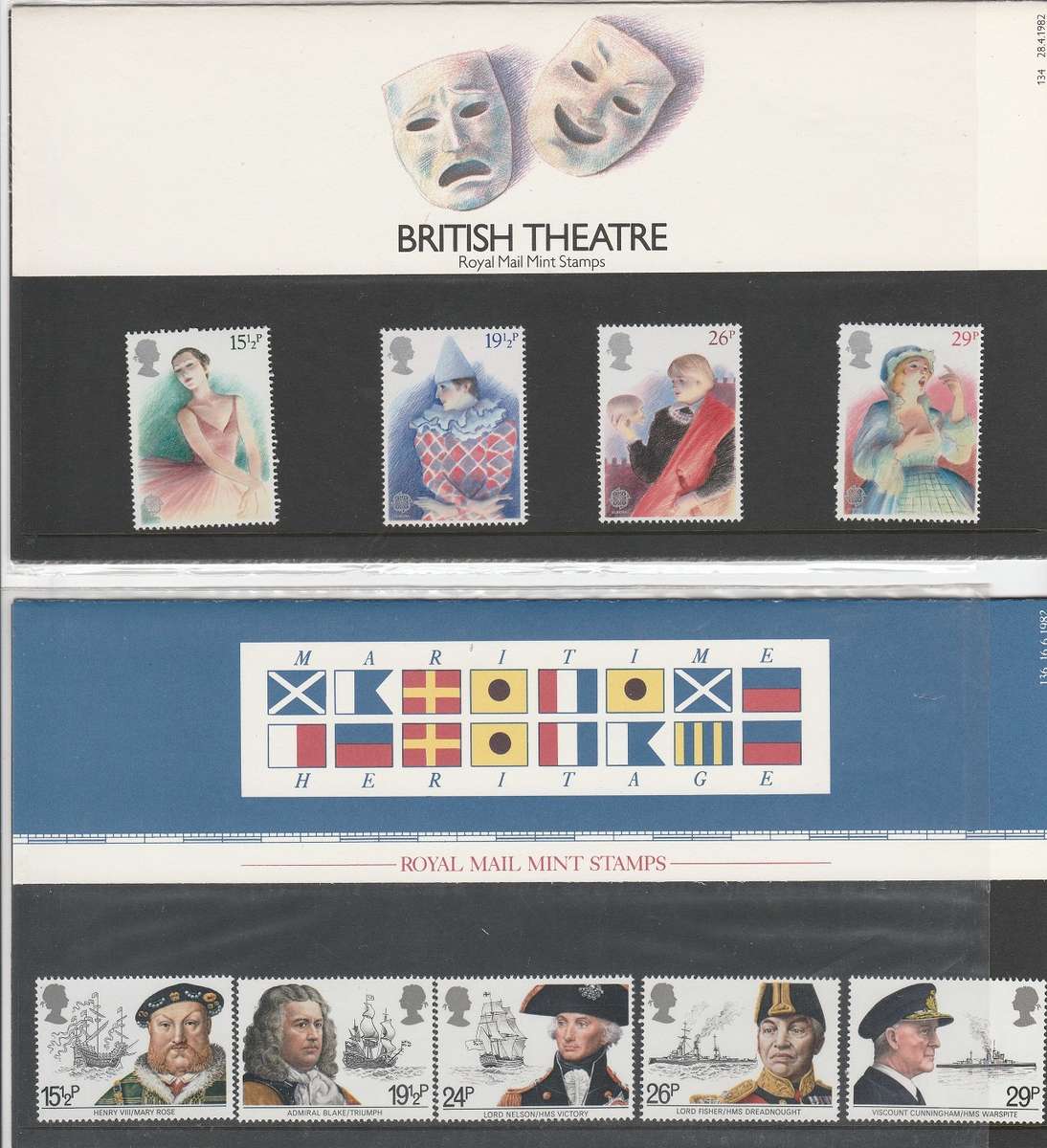 Great Britain 4 Presentation Packs as scans