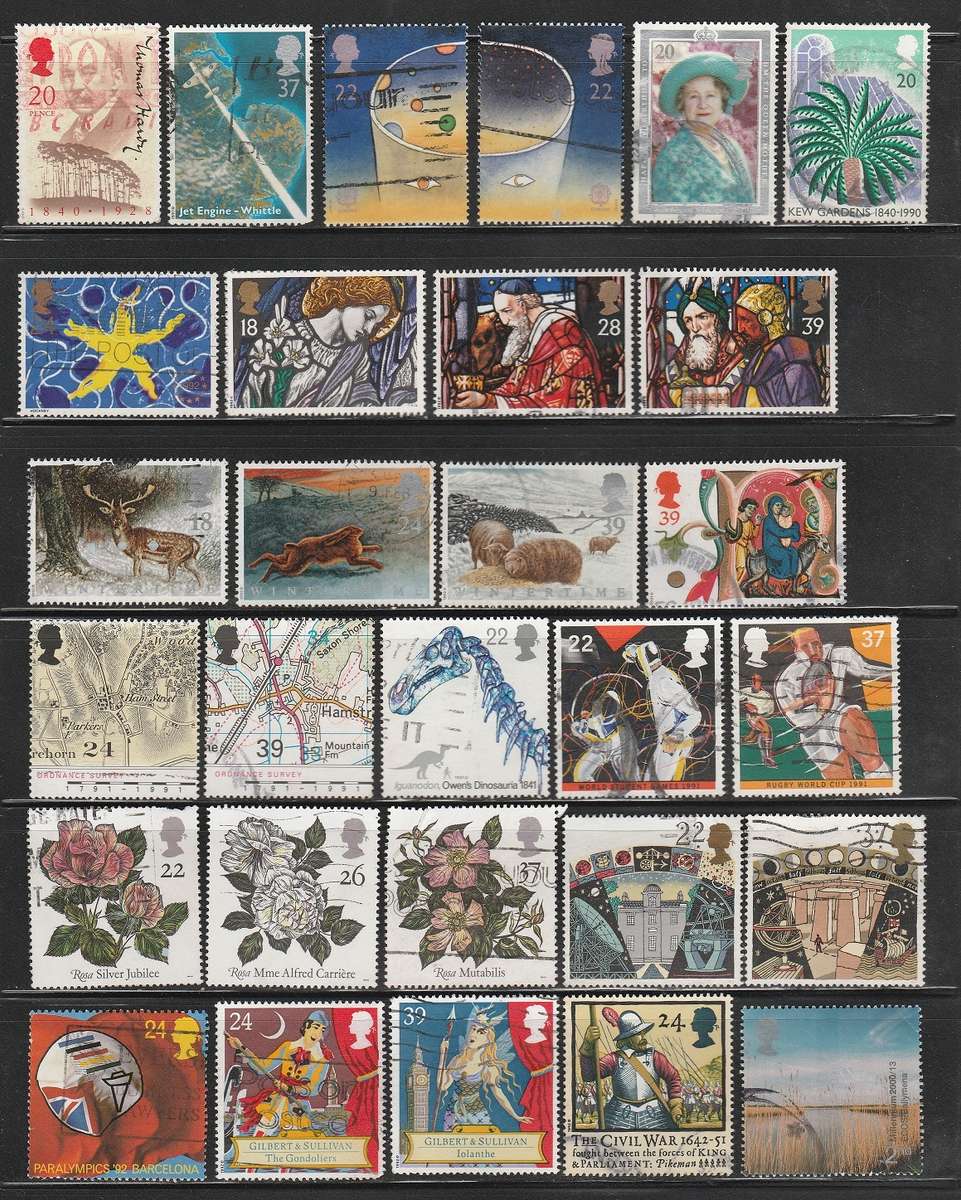 Great Britain 29 used commemoratives as scan A