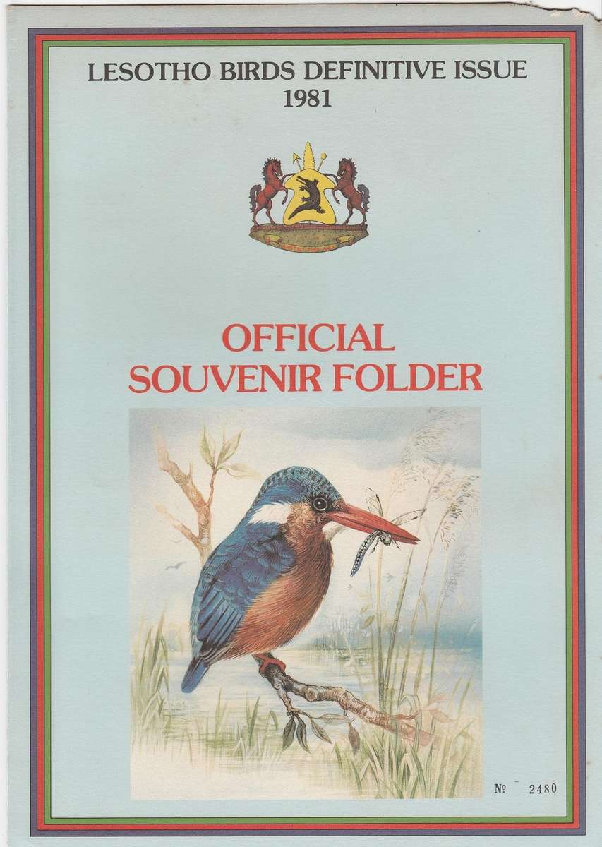 Lesotho Birds Definitives Folder as scan Note nibbled corner so selling as used stamps