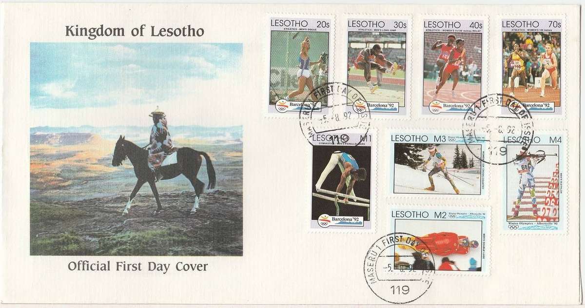 Lesotho 1992 FDC  Olympics as scan