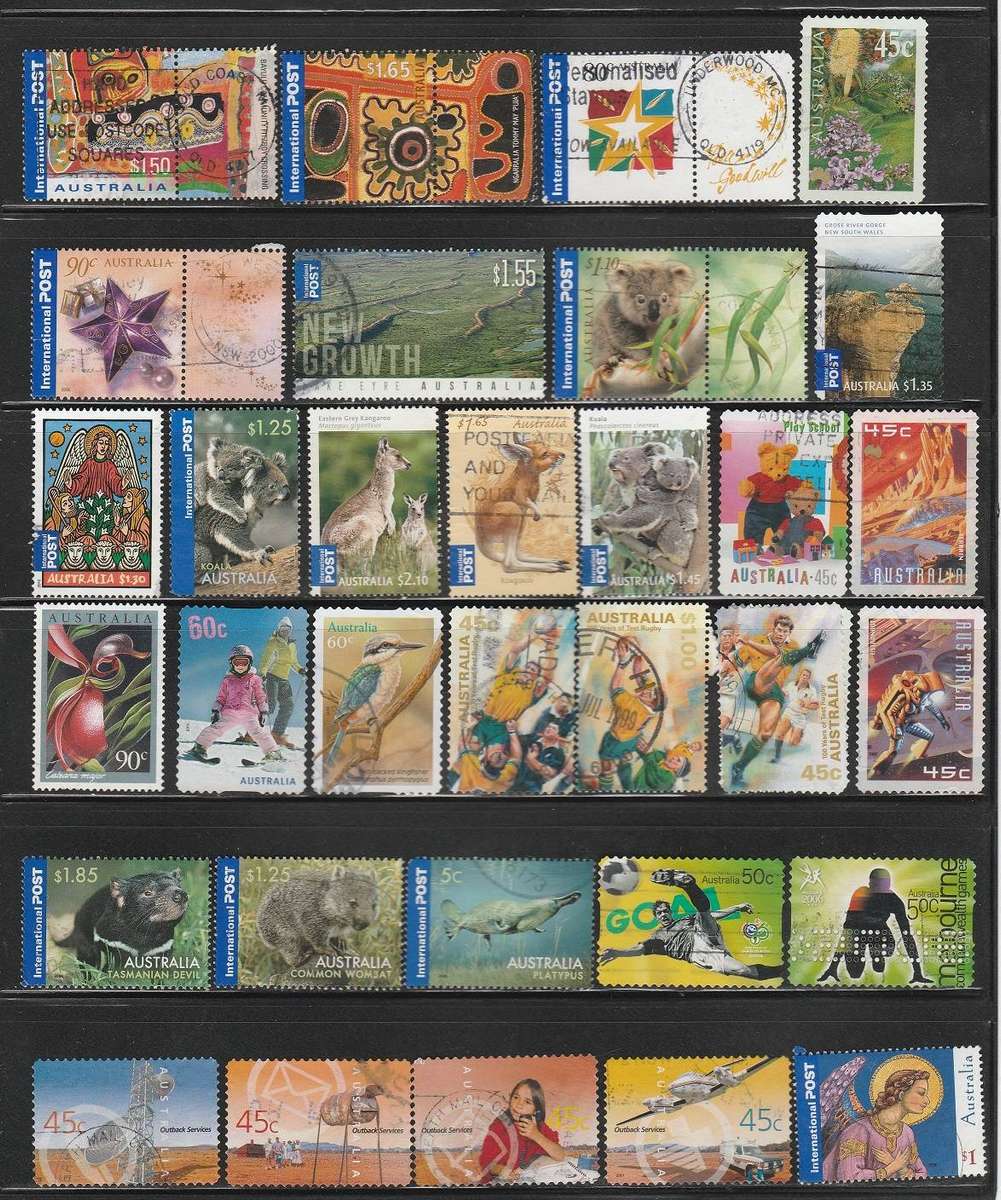 Australia good page lot of 32 used stamps as scan