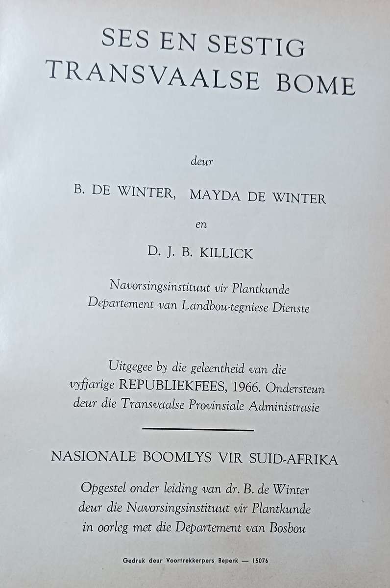 Ses en Sestig Transvaalse Bome - Softcover - 175 pages