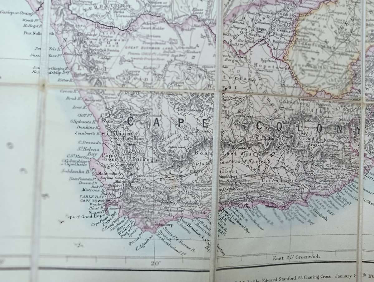 Antique map of Southern Africa Dated 1881