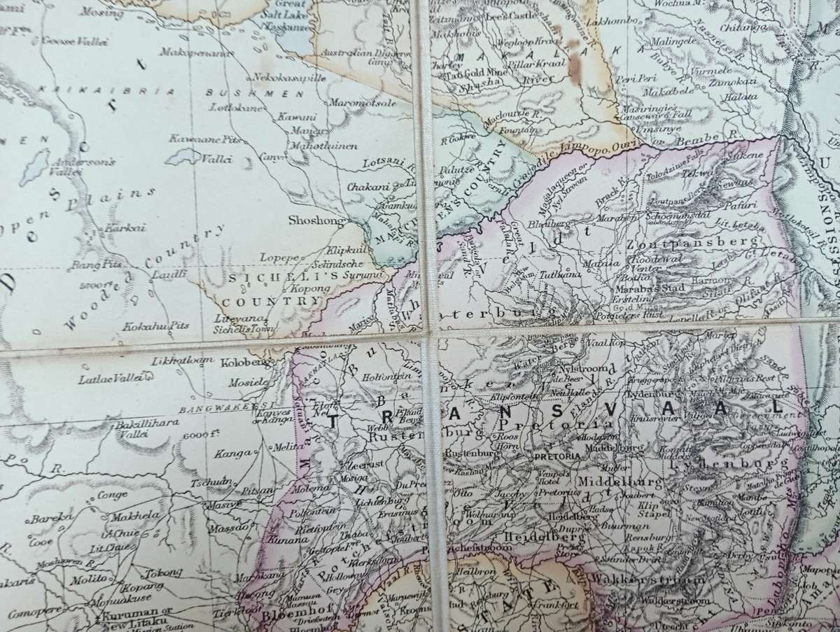 Antique map of Southern Africa Dated 1881