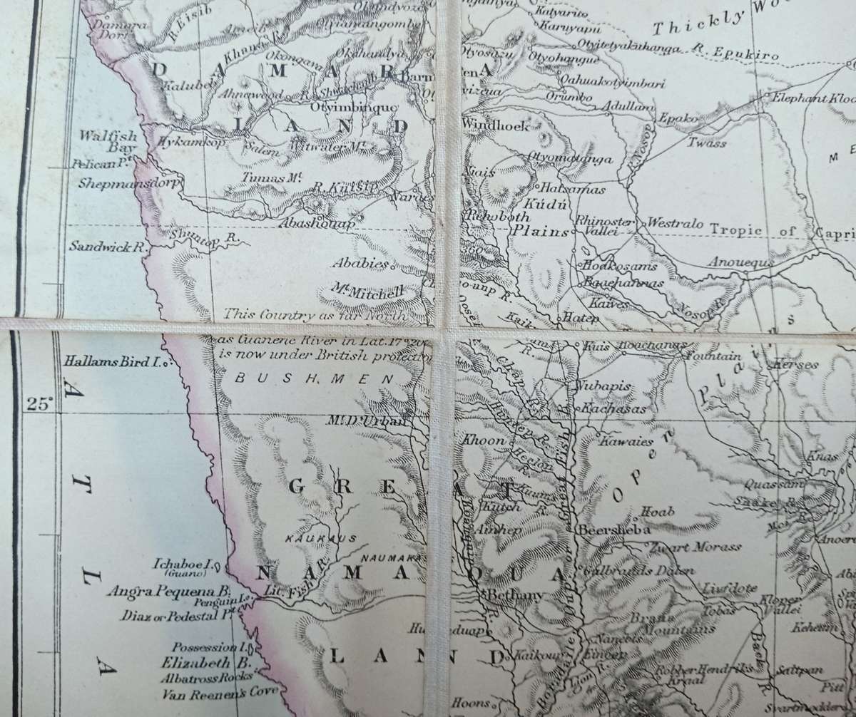 Antique map of Southern Africa Dated 1881
