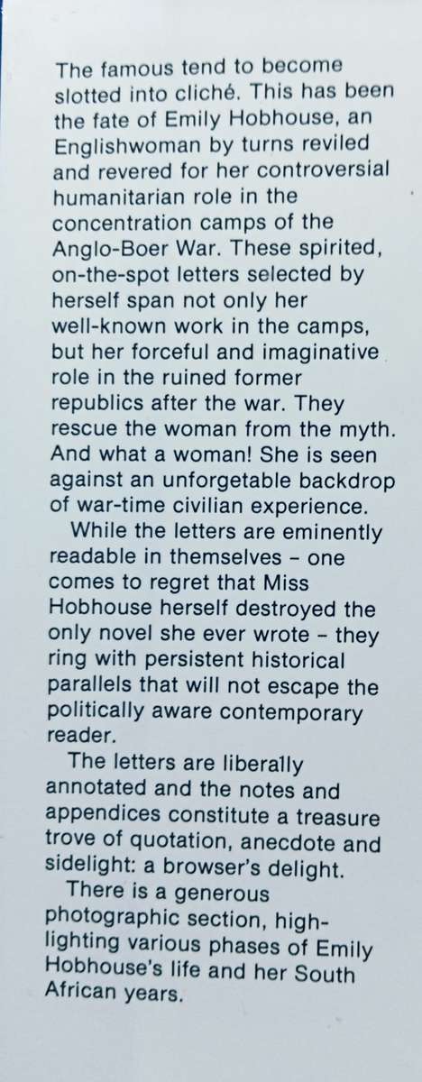 Emily Hobhouse Boer War Letters - Edited by Rykie van Reenen - Hardcover - 557 pages