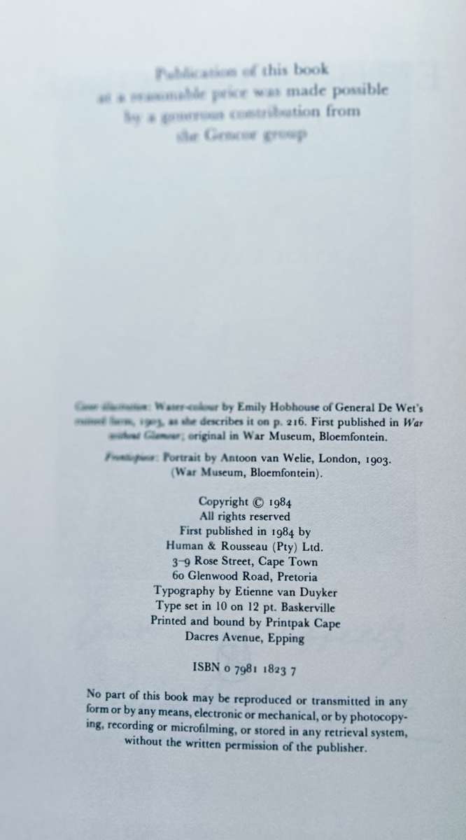 Emily Hobhouse Boer War Letters - Edited by Rykie van Reenen - Hardcover - 557 pages