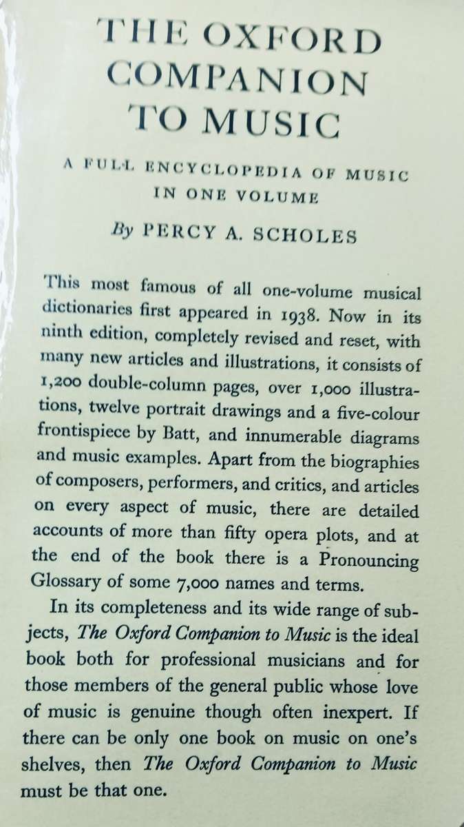 The Oxford Companion to Music - Percy A Scholes - Hardcover - 1191 pages