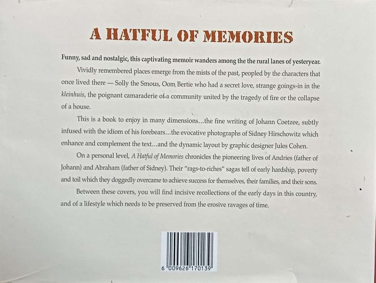 A Hatful of Memories - Johann Coetzee & Sydney Hirschowitz - Hardcover - 149 pages