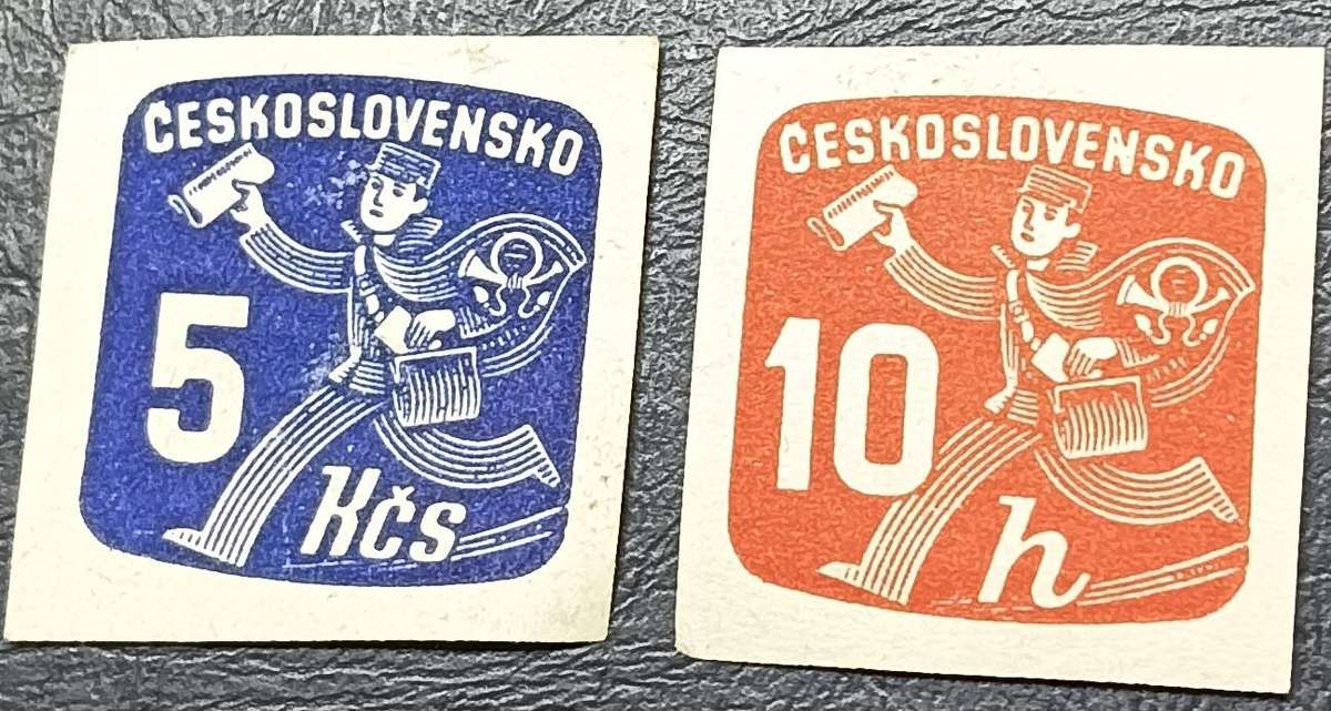Czechoslovakia 1945 -1947 Newspaper Stamps 5 & 10h unused