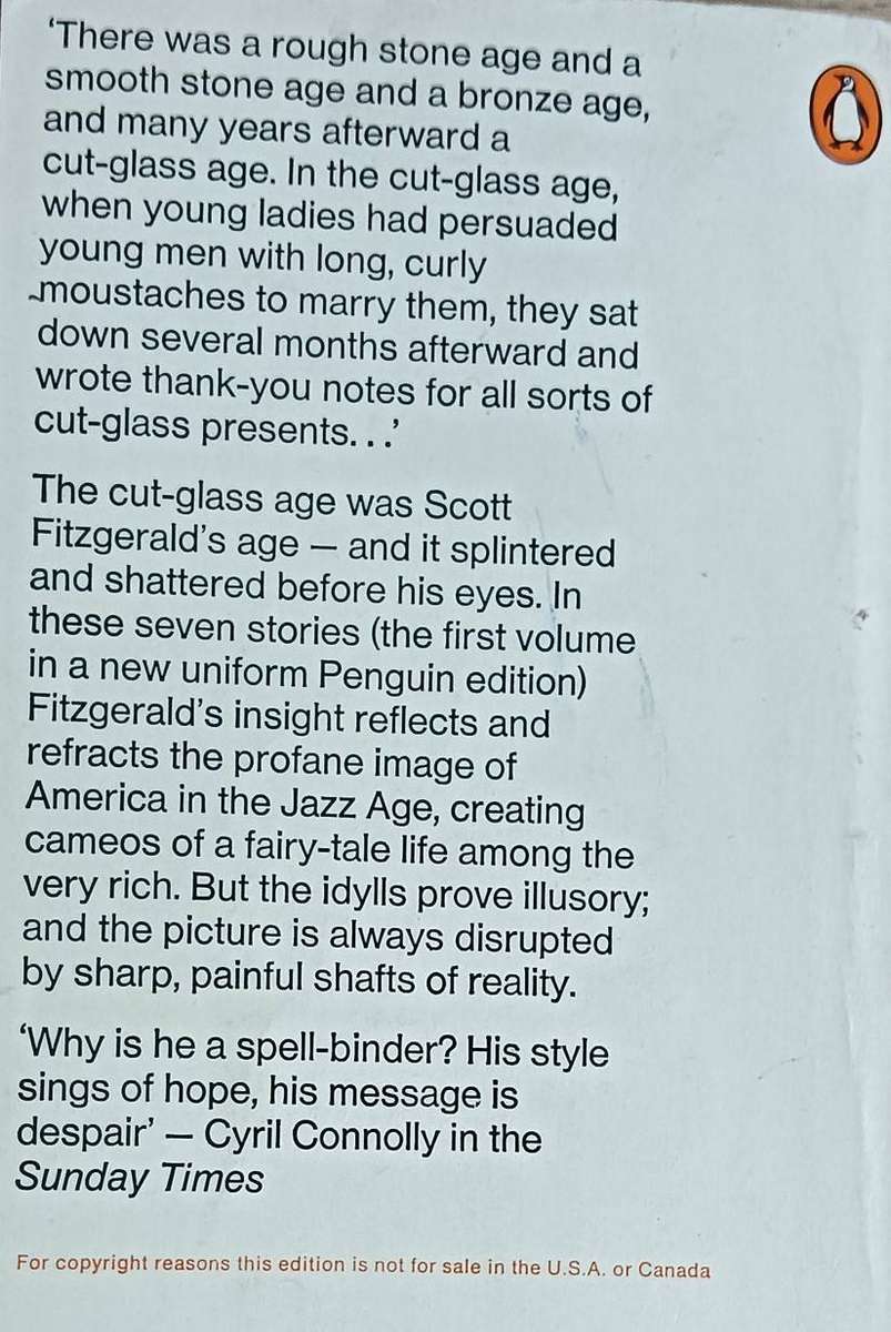 F. Scott Fitzgerald Vol 1 - The Diamond as Big as the Ritz & Other Stories - A Penguin Book