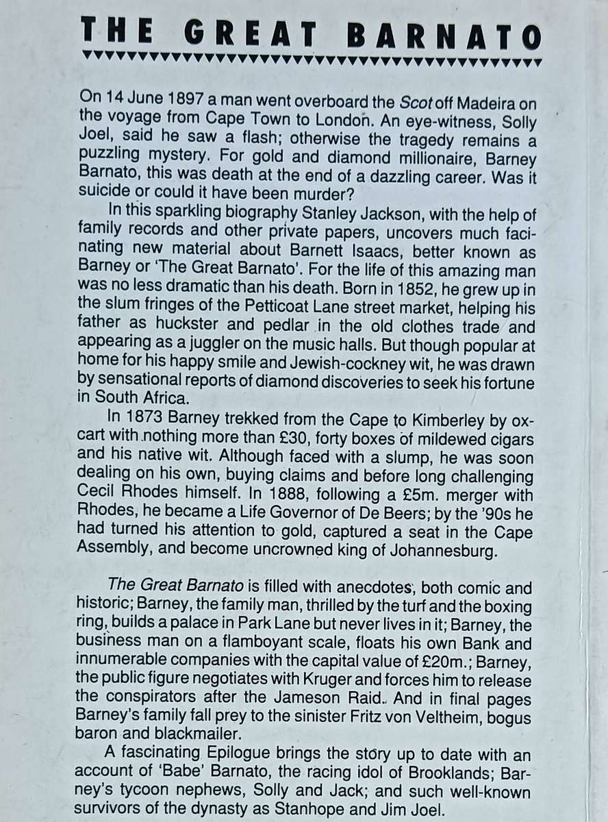 The Great Barnato - Stanley Jackson - Softcover -  278 pages