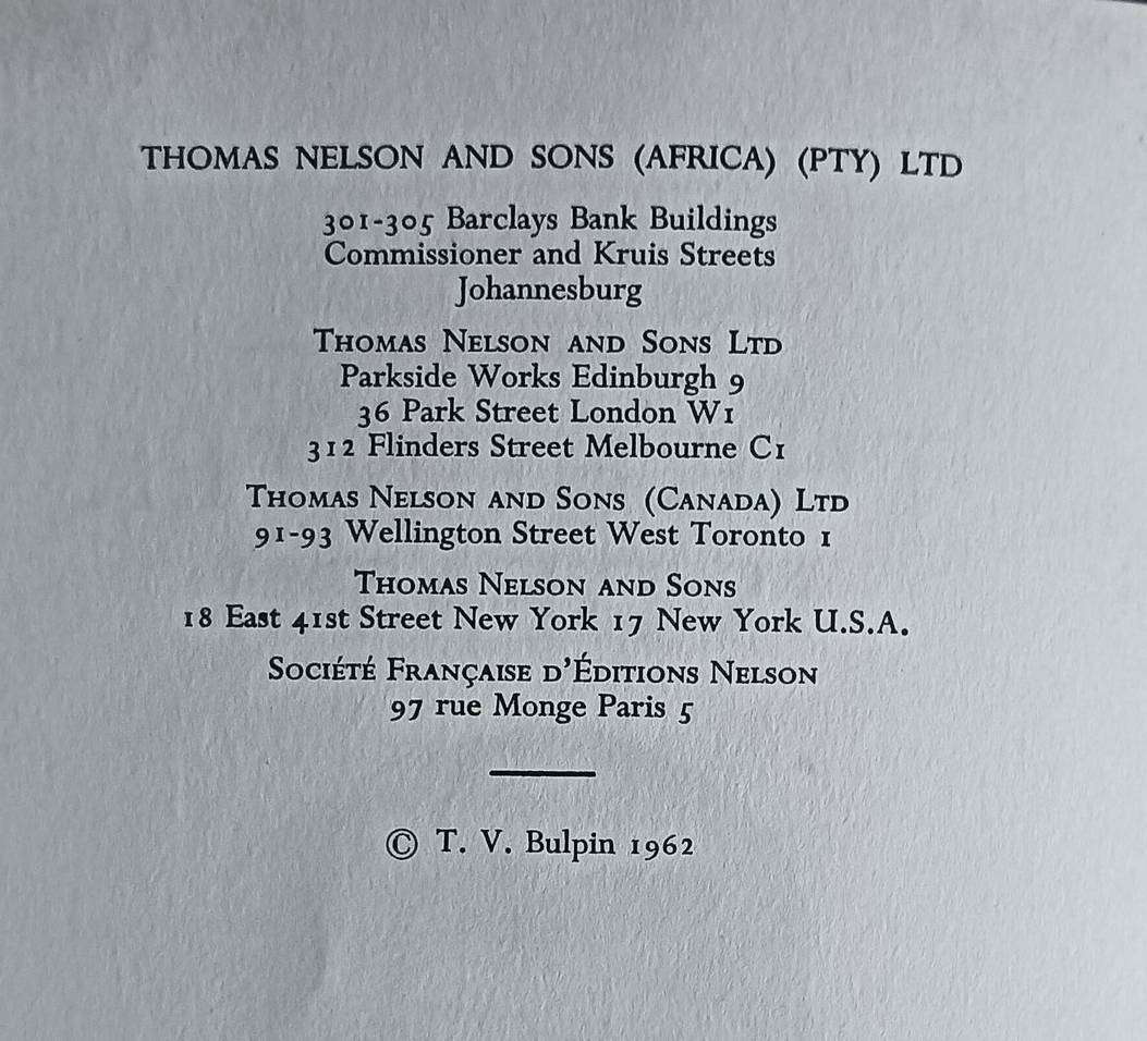 The Hunter is Death - T.V. Bulpin - Hardcover -348 pages - 1st Edition