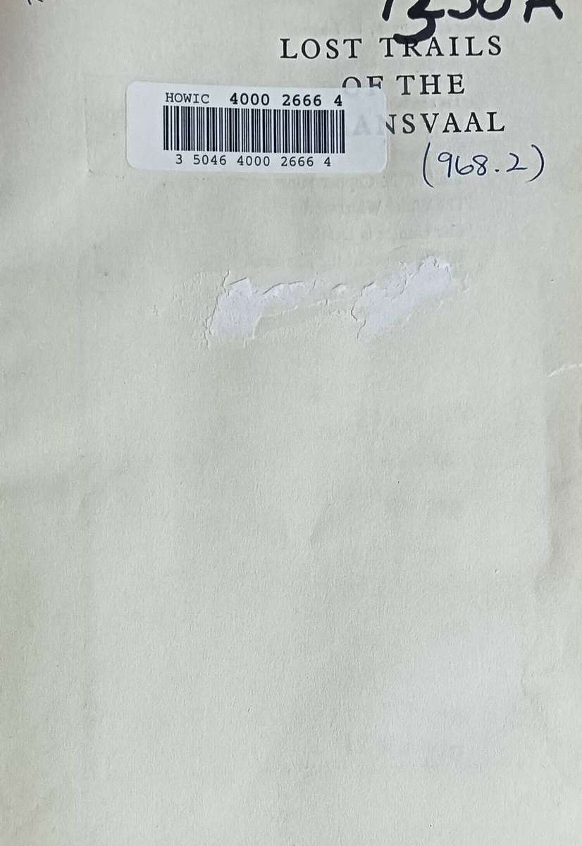Lost Trails of the Transvaal - T.V. Bulpin - Hardcover - 474 pages - Ex Library