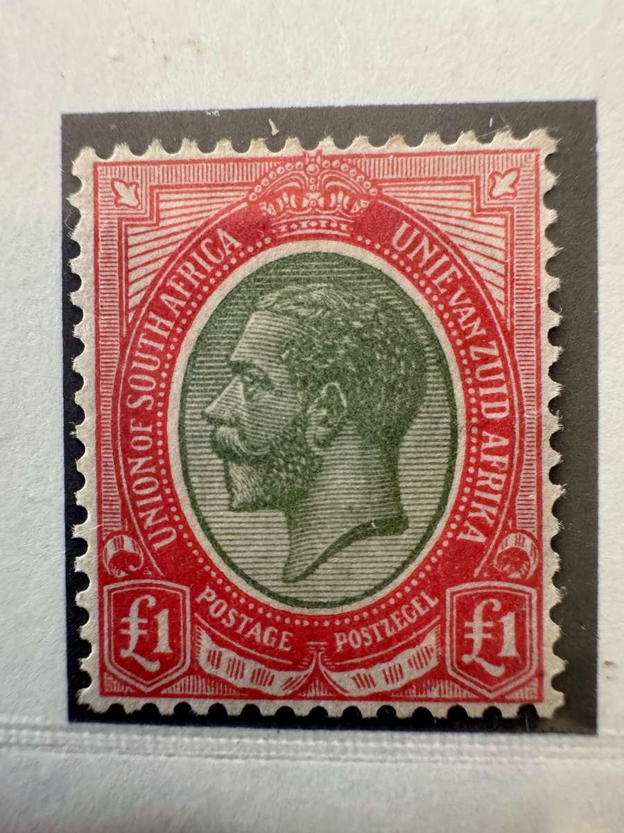 KGV Stamp Red 0ne Pound Union Stamp