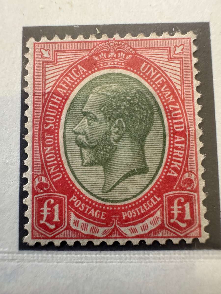 KGV Stamp Red 0ne Pound Union Stamp