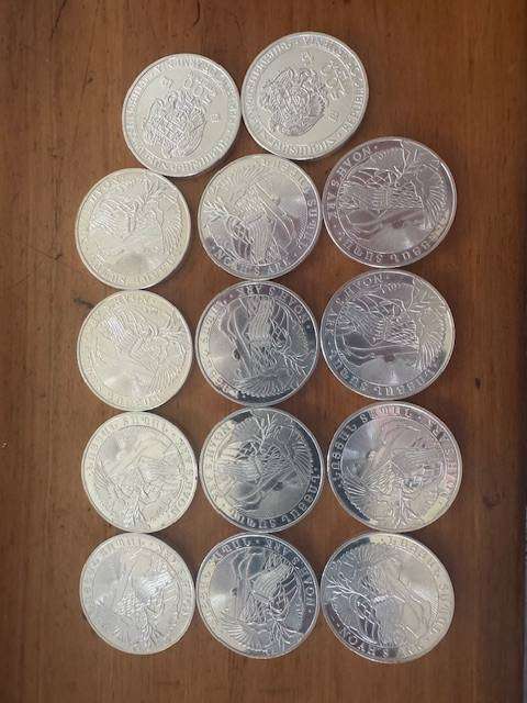14 x 1 oz silver coins