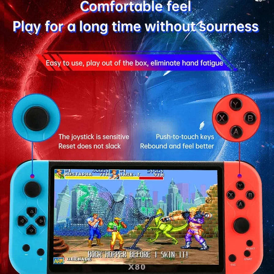 X80 7.0 inch HD Screen Handheld Game Console 20000 Games Video Game Console