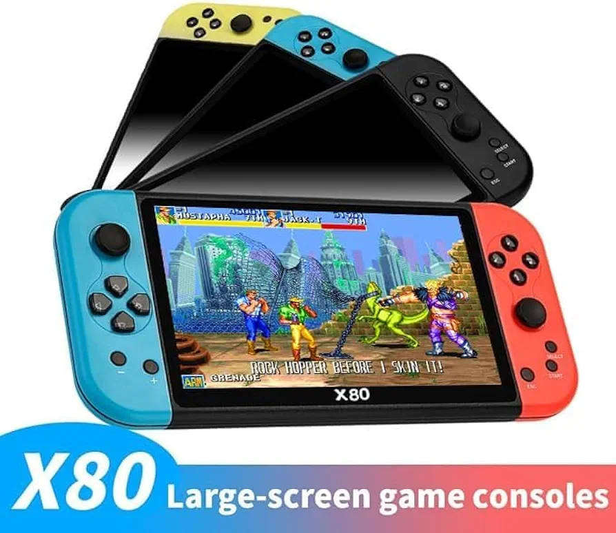 X80 7.0 inch HD Screen Handheld Game Console 20000 Games Video Game Console