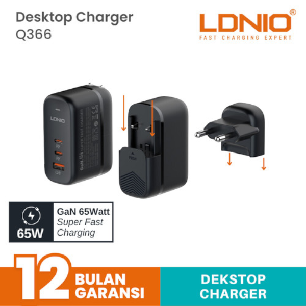 LDNIO - Q366 - Super Fast Charger - Black