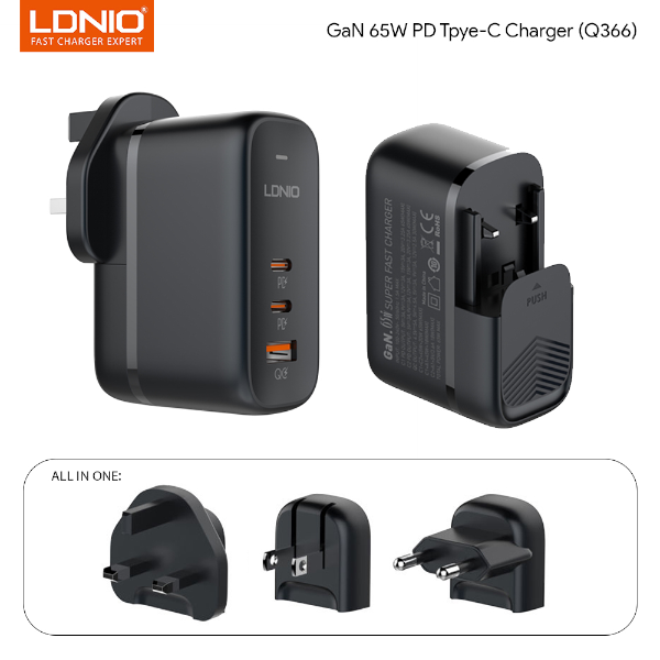 LDNIO - Q366 - Super Fast Charger - Black