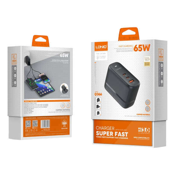 LDNIO - Q366 - Super Fast Charger - Black