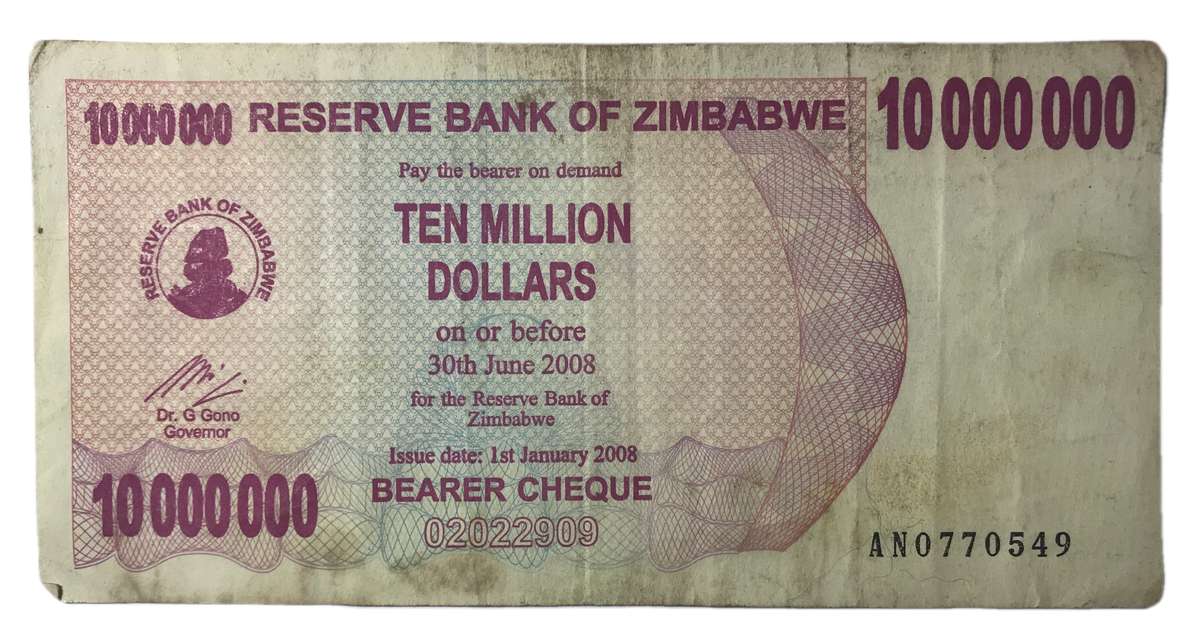 ZIMBABWE $10 MILLION DOLLARS 2008
