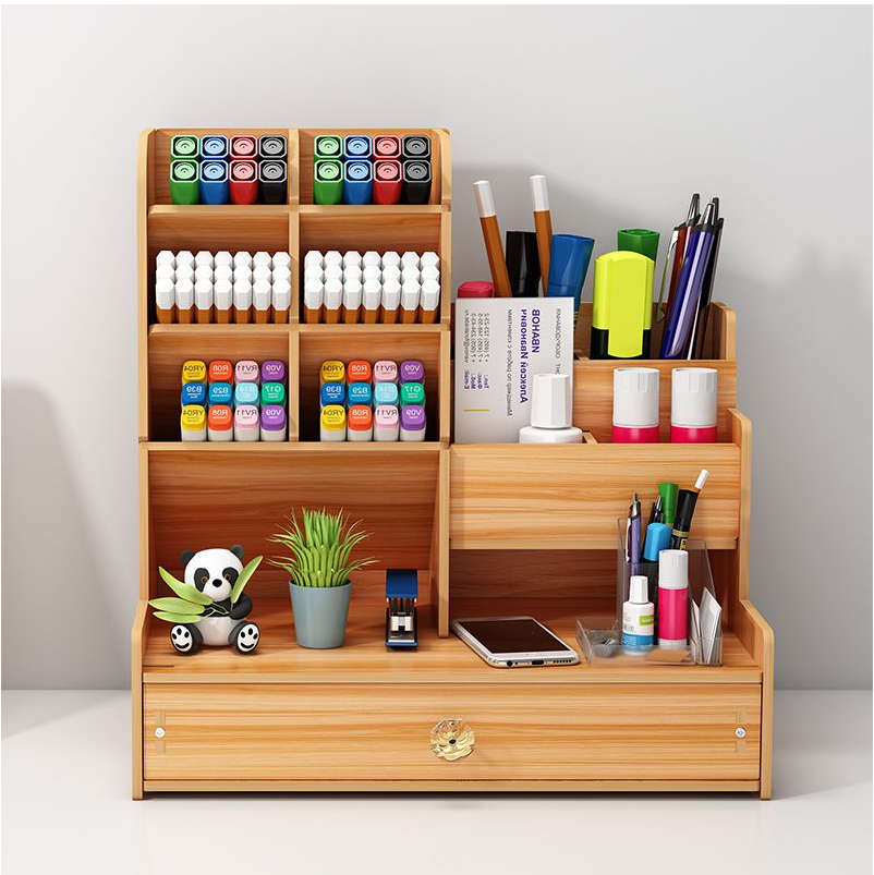 DIY Desk Organizer with Compartment Drawer Desktop Stationery Organizer