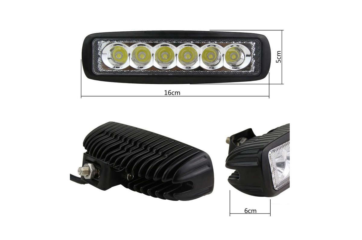 18W Spot Work Light Strip Jeep Off-road Light Bar Waterproof for 2