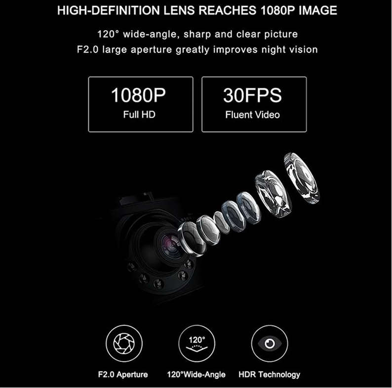 HD 1080P Car Dashboard Camera in Car DVR