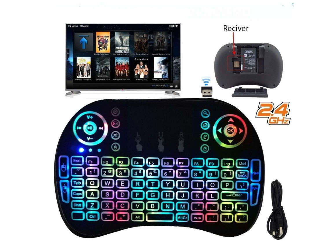 RGB Mini keyboard 7Colors Backlit Wireless Keyboard