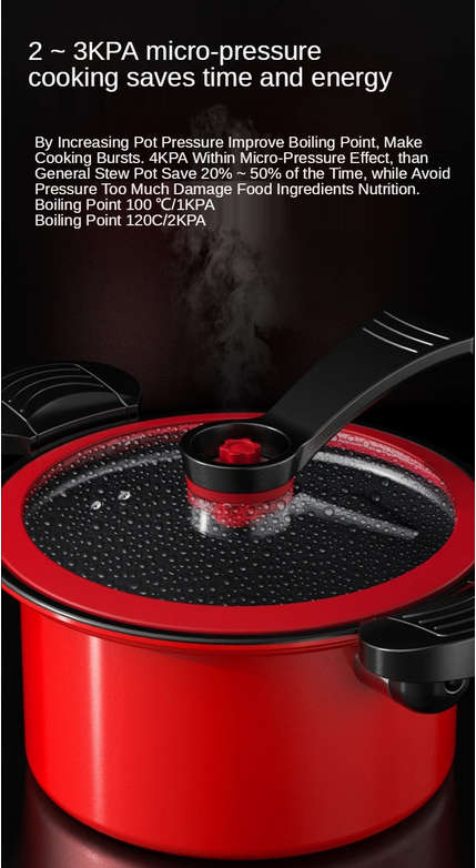 Stew Soup & Stock Pots With Lid Lock Stainless Steel Low Pressure Cooker