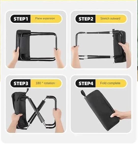 Portable Camping Stool - Foldable into s Pouch for Camping and Outdoor