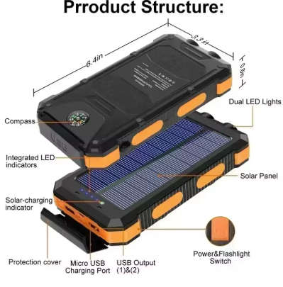 Solar Power Bank Fast Charging Portable