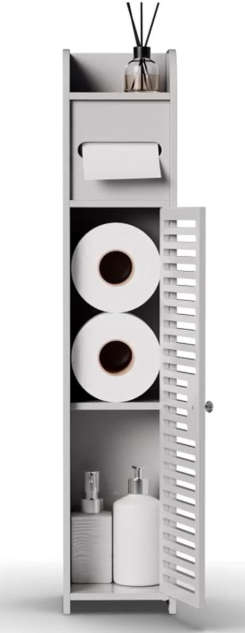 Slim White Bathroom Organizer