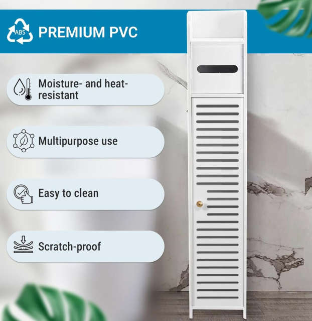 Slim White Bathroom Organizer