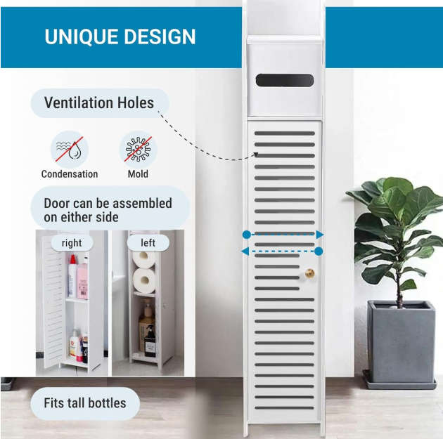 Slim White Bathroom Organizer