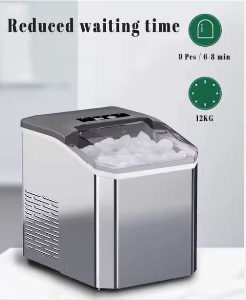 Fast Ice Maker Bullet Ice 12KG Ice Machine Stainless Steel