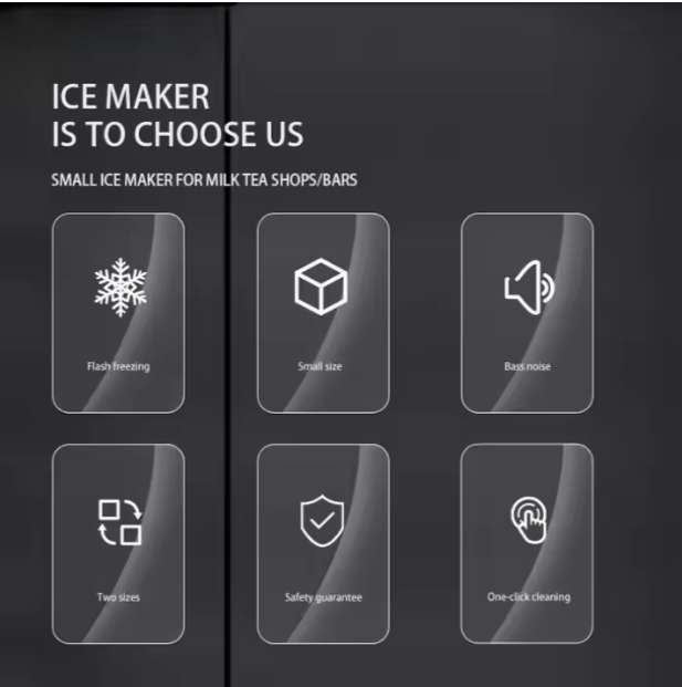 Fast Ice Maker Bullet Ice 12KG Ice Machine Stainless Steel