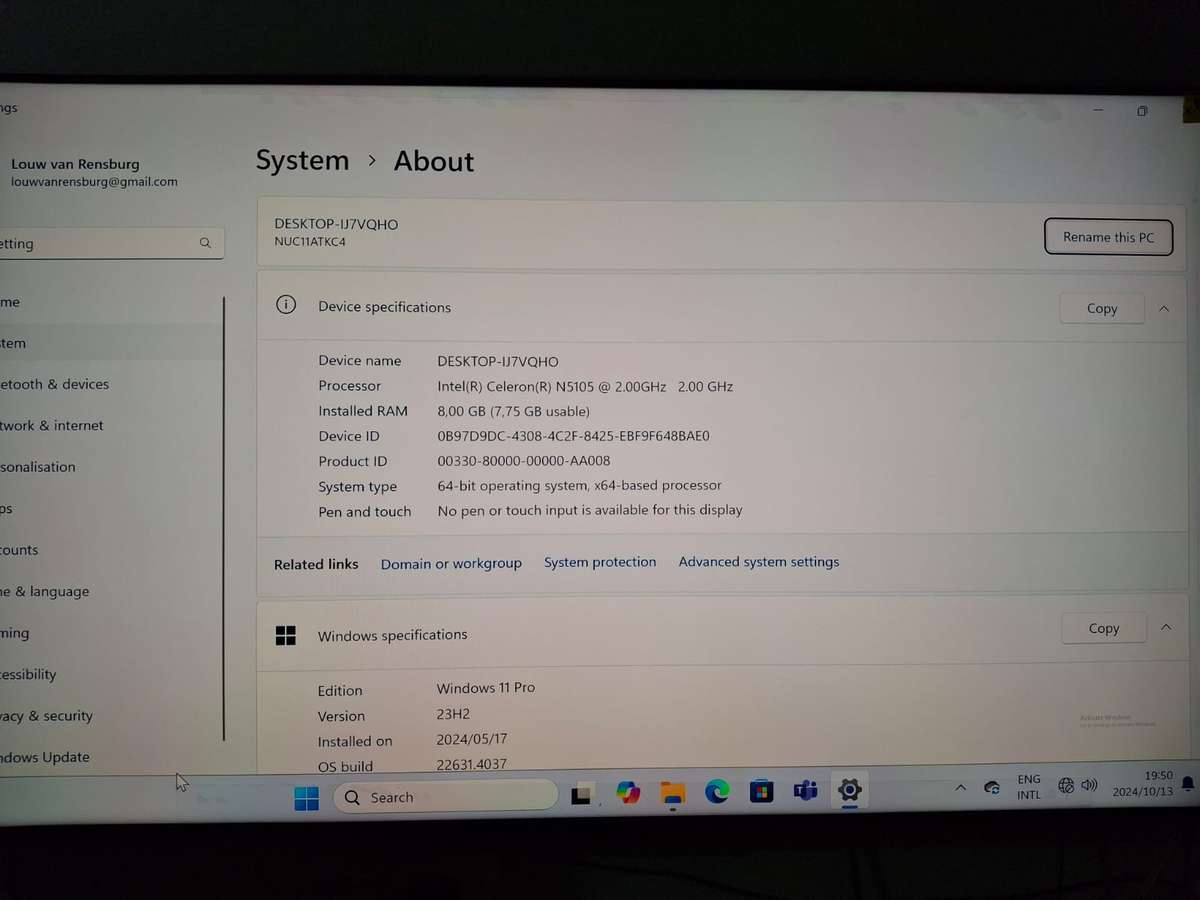 Intel NUC 11 Mini PC NUC11ATKC2 ( 256GB NVMe / 8 GB Ram)