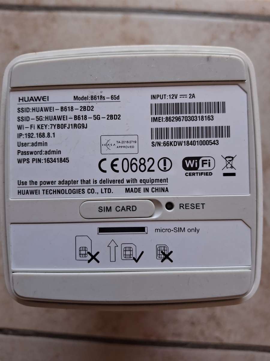 Huawei B618 - 65d Cat 11 LTE Router (Fixed LTE as well)