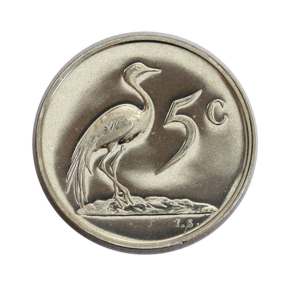 1980 South Africa 5c Proof nickel