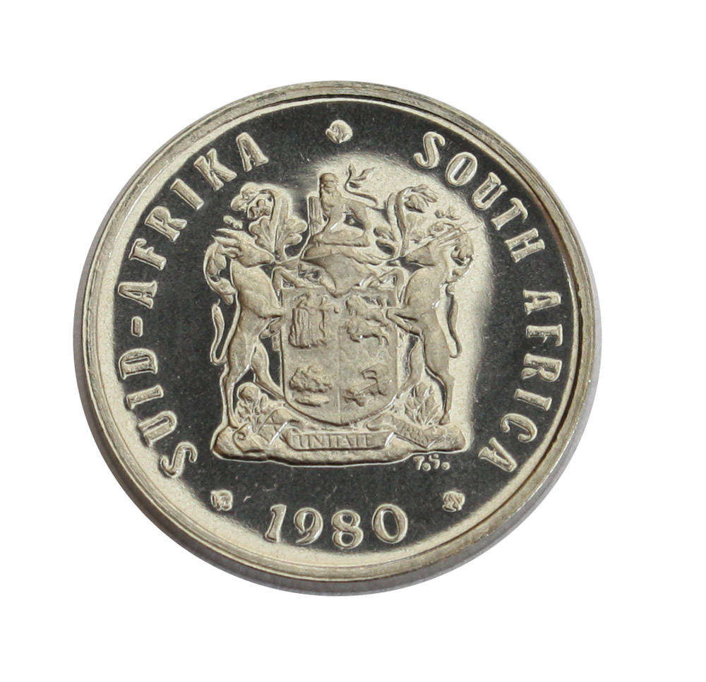 1980 South Africa 5c Proof nickel