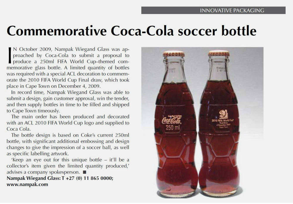 Rare Cape Town Commemorative Coca Cola Bottle South Africa Soccer World Cup 2010