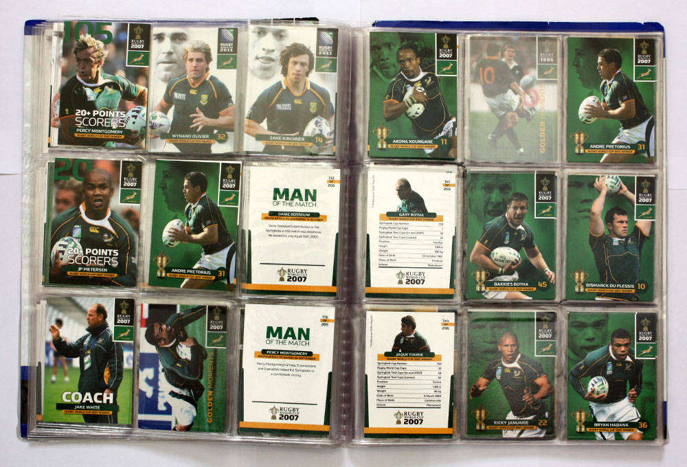 Rugby World Cup Collection album with approx 98 cards