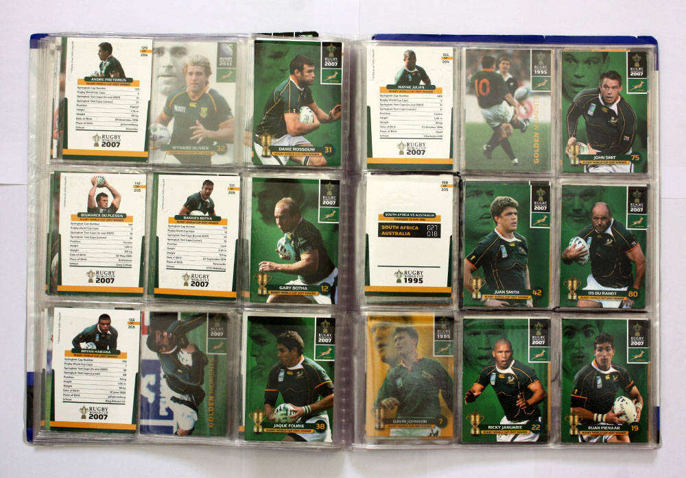 Rugby World Cup Collection album with approx 98 cards